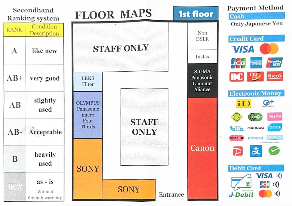 Fujiya Camera Nakano 1st floor map.